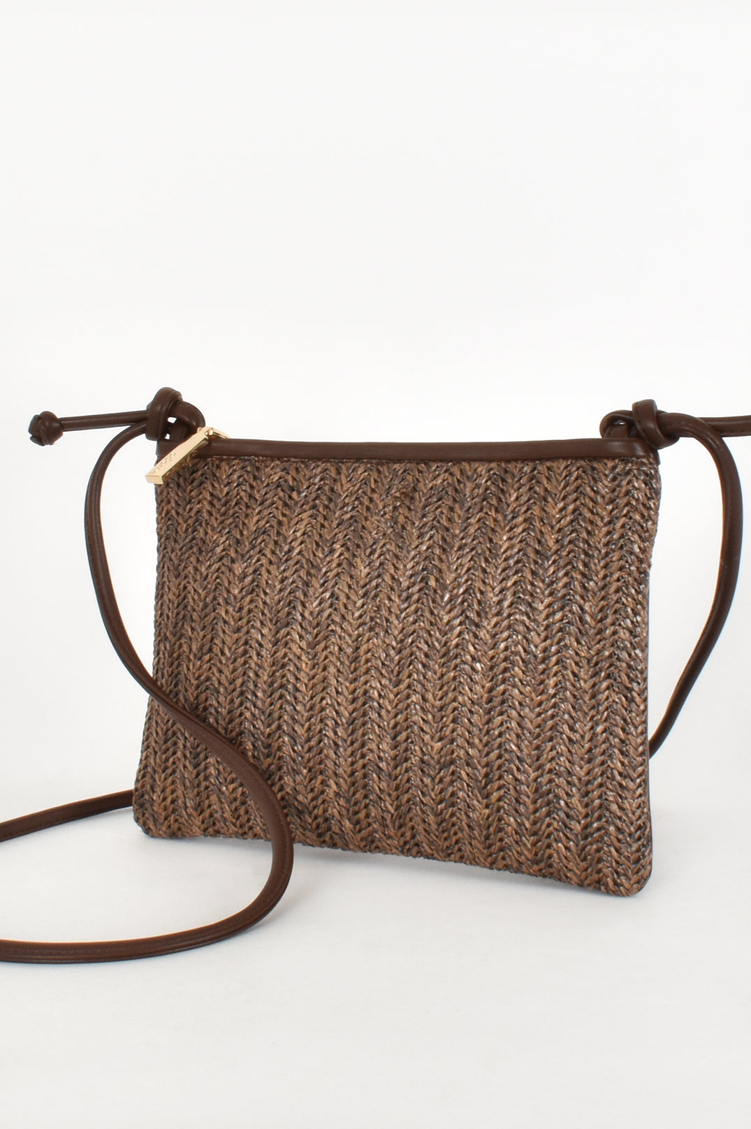 MELEAH FAUX WEAVE CROSSBODY BAG