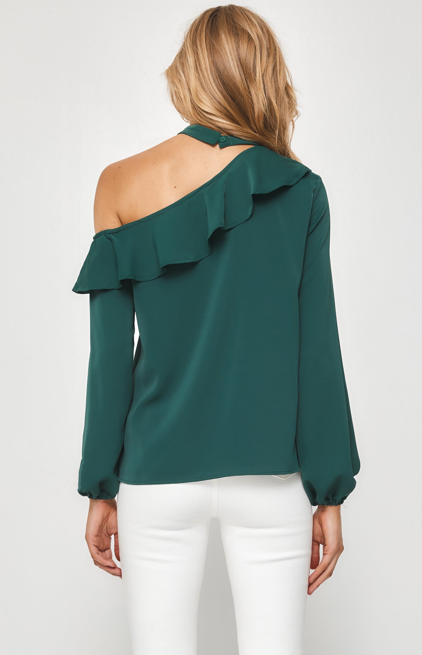 CARLY FRILL NECKLINE TOP