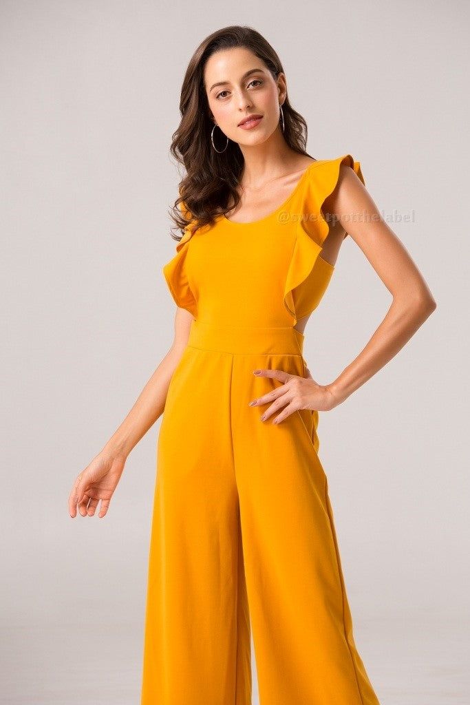 Mango 2025 mustard jumpsuit